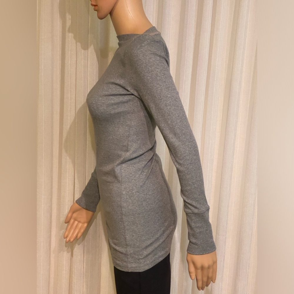 Brunello Cucinelli Grey Cotton/Lycra Top Size S Monali Beading Boat Neck Womens - Picture 4 of 16